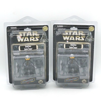 Two Hasbro 2010 Star Wars Celebration V Limited Edition Donald Duck as Shadow Trooper, New Old Stock
