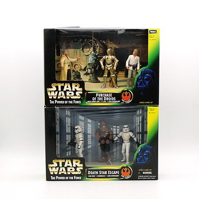 Two Kenner 1997 Star Wars Death Star Escape and Purchase of the Droids, New Old Stock