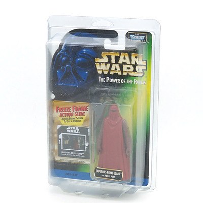 Kenner 1997 Star Wars The Power of the Emperor's Royal Guard with Freese Frame Action Slide and Error Up Side Down Force Pike, New Old Stock