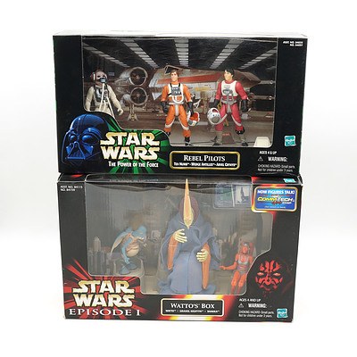 1999 Hasbro Star Wars The Power of the Force Rebel Pilots and Episode I Watto's Box, New Old Stock