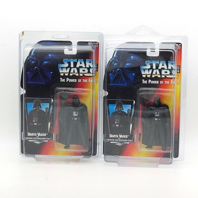 Two Kenner 1995 Star Wars Darth Vader With Standard and Longer Length Lightsaber Variation, New Old Stock