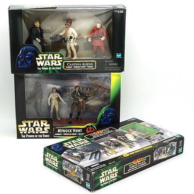 1998 Kenner Star Wars The Power of the Force Mynock Hunt, Jabbas Palace and catina Aliens, New Old Stock