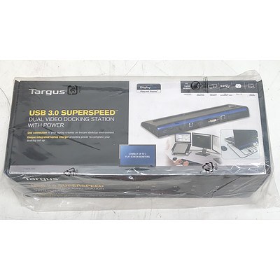 Targus USB 3.0 SuperSpeed Dual Video Docking Station w/ Power *Brand New