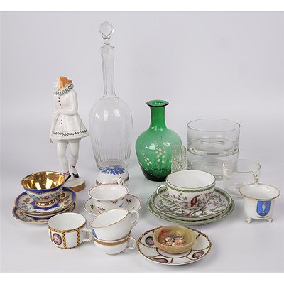 Group of Various Tea Settings, Cut Crystal Decanter, Vases, Porcelain Figurines and More