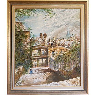 Maynard Waters (1936-) Observatory Hill Sydney, Oil on Board