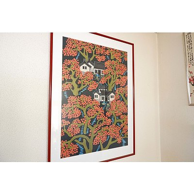 Chinese Peasant Painting, Acrylic on Paper