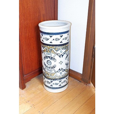 Large Asian Glazed Stoneware Stick Stand