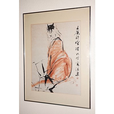 Cang Bing (Qu Yin) Cat, Ink and Colour on Paper