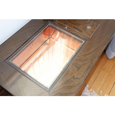 Japanese Elm Hibachi Table with Copper Liner