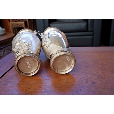 Pair of Chinese Silver Vases, 373g