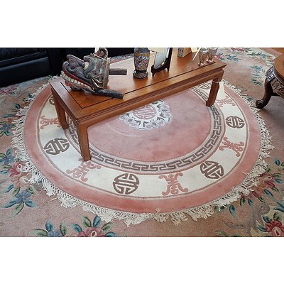Chinese Sculpted Wool Pile Circular Rug