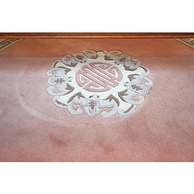 Chinese Sculpted Wool Pile Circular Rug