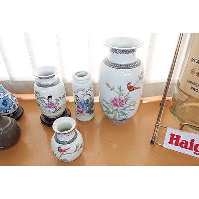 Group of Chinese Famille Rose Vases, 20th Century