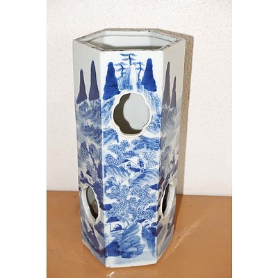 Antique Chinese Blue and White Hat Stand