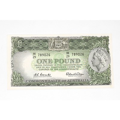 1961 Coombs / Wilson One Pound Note, HK29789026
