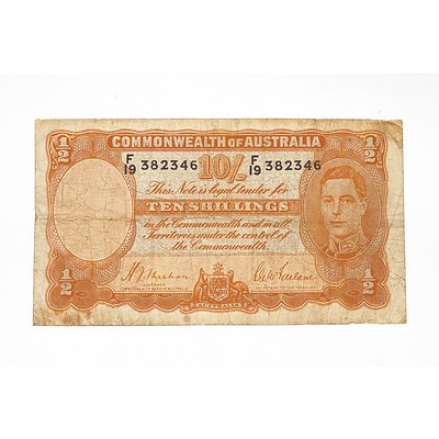 1939 Sheehan / McFarlane 10 Shilling Note, F19382346