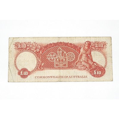 1960 Coombs / Wilson Ten Pound Note, WA54417487