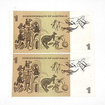 Two 1966 Coombs / Wilson One Dollar Notes, AAS929248 and AAF017970