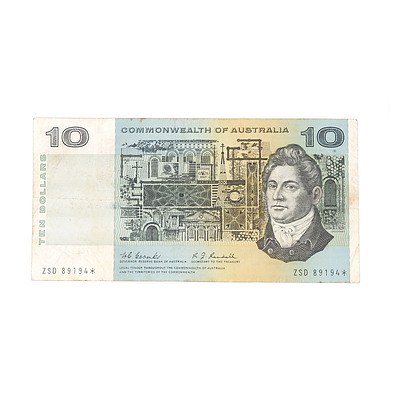 Scarce 1967 Commonwealth of Australia $10 Star Note, Coombs / Randall ZSD89194*