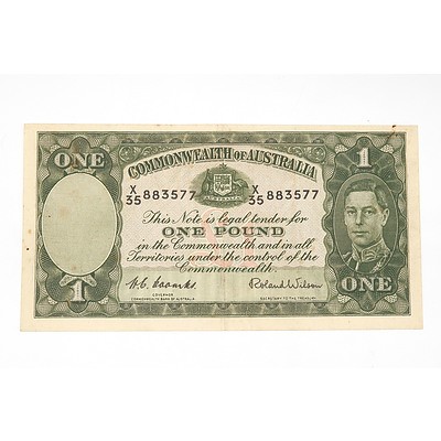1952 Coombs / Wilson One Pound Note, X35883577