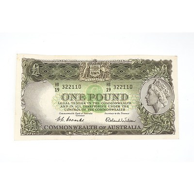1953 Coombs / Wilson One Pound Note, HB19322110