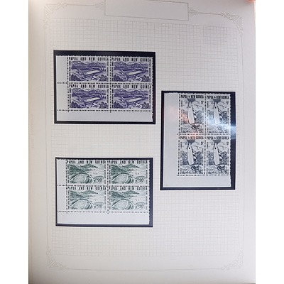 Nice Folder of Pre Independence New Guinea and International Stamp Blocks and Stamps