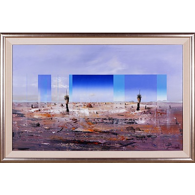 Ken Johnson (1950-) Ground Fire 1989, Oil on Canvas