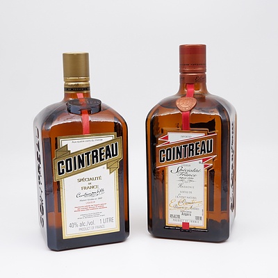 Two Bottles of Cointreau Specialite De France Liqueur 1 Litre