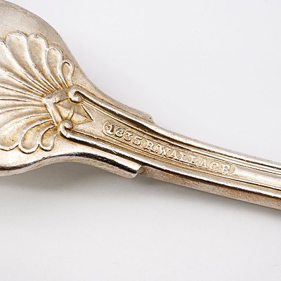 Six US Navy Silver Plated Kings Pattern Entree Forks, RW Wallace