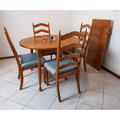 Jackson Furniture Ash Single Leaf Extension Dining Suite with Four Ladder Back Chairs