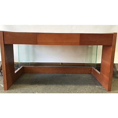 Veneer and Glass Desk