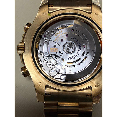 Genuine Rolex 18ct Yellow Gold and Diamond Gents Yacht-Master II Caliber 4160 Custom 44mm with Factory Band, Total Diamond Weight 25ct 