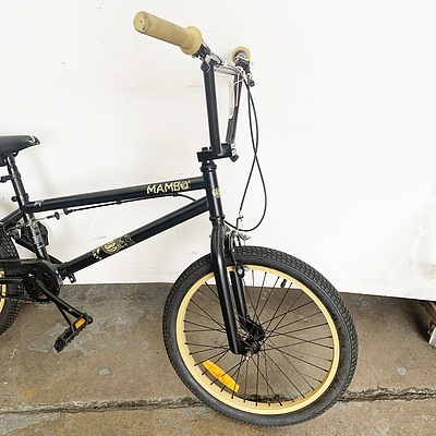 Mambo Lazy Days Single Speed BMX Bike and Redline Rise Single Speed BMX Bike