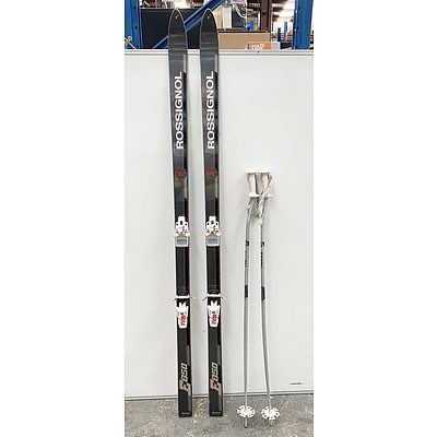 Rossignol E850 Fibroplast Skis and Ski Poles