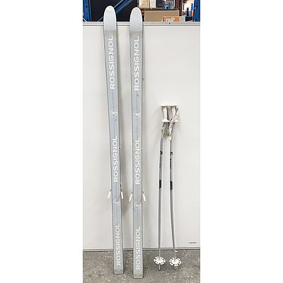 Rossignol E850 Fibroplast Skis and Ski Poles