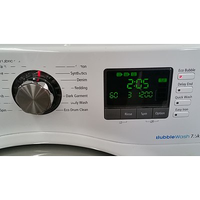 Fisher and Paykel Digital Inverter Bubblewash 7.5 Kg Front Loader Washing Machine