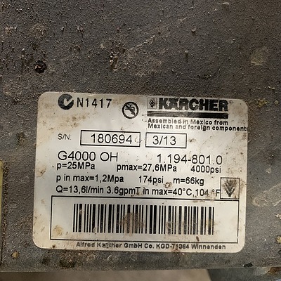 Karcher G4000 Four Stroke High Pressure Water Sprayer