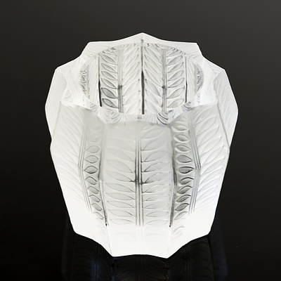 Signed Lalique Glass Candleholder