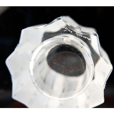 Signed Lalique Glass Candleholder