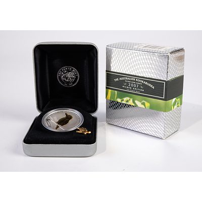 Perth Mint 2007 Australian Kookaburra 1oz Silver Coin, Gilded Edition