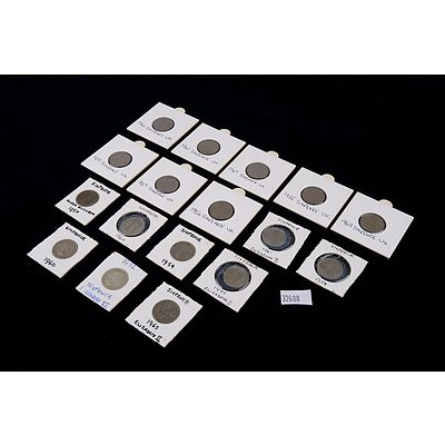 17 Elizabeth II British Sixpence, Various Dates 1953-1967
