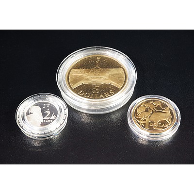 1988 $5 Proof Coin, 1984 $1 Proof Coin and 1988 $2 Silver Proof Coin