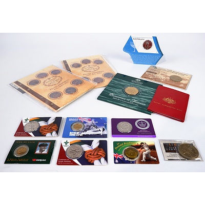 2004 $5 Bicentenary of Tasmania, 1980 Six Coin Set, 1990 ANZAC $5 Coin, 1996 $5 Bradman Coin and More 