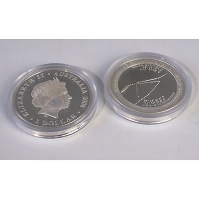 Perth Mint HMAS Sydney II and HSK-8 Kormoran 1oz Silver Proof Coin, Silver Medallion and Badge Set