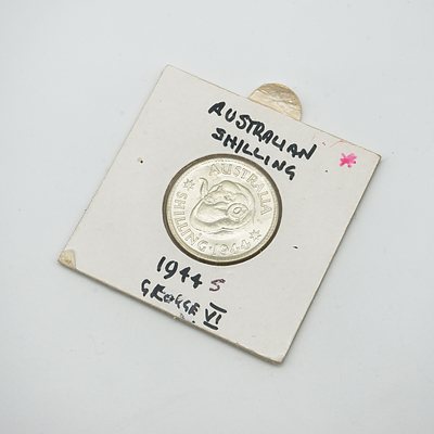 1944 S George VI Shilling in Card