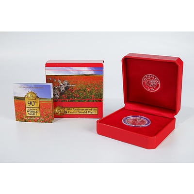 Perth Mint 1oz Proof Coin, 90th Anniversary of the End of World War One