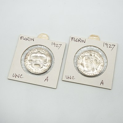 Two Australian 1927 Parliament House Florins