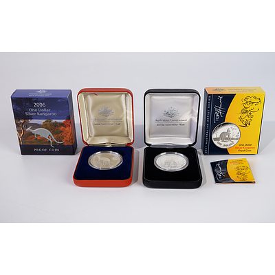 2006 $1 Silver Kangaroo Proof Coin and 2007 Australian Artist Series $1 Silver Kangaroo Proof Coin