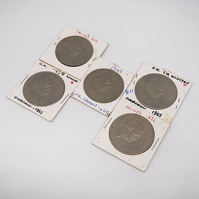 Five 1965 UK Winston Churchill Crowns
