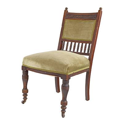 Late Victorian Mahogany Dining Chair in the Aesthetic Movement Style, Circa 1890